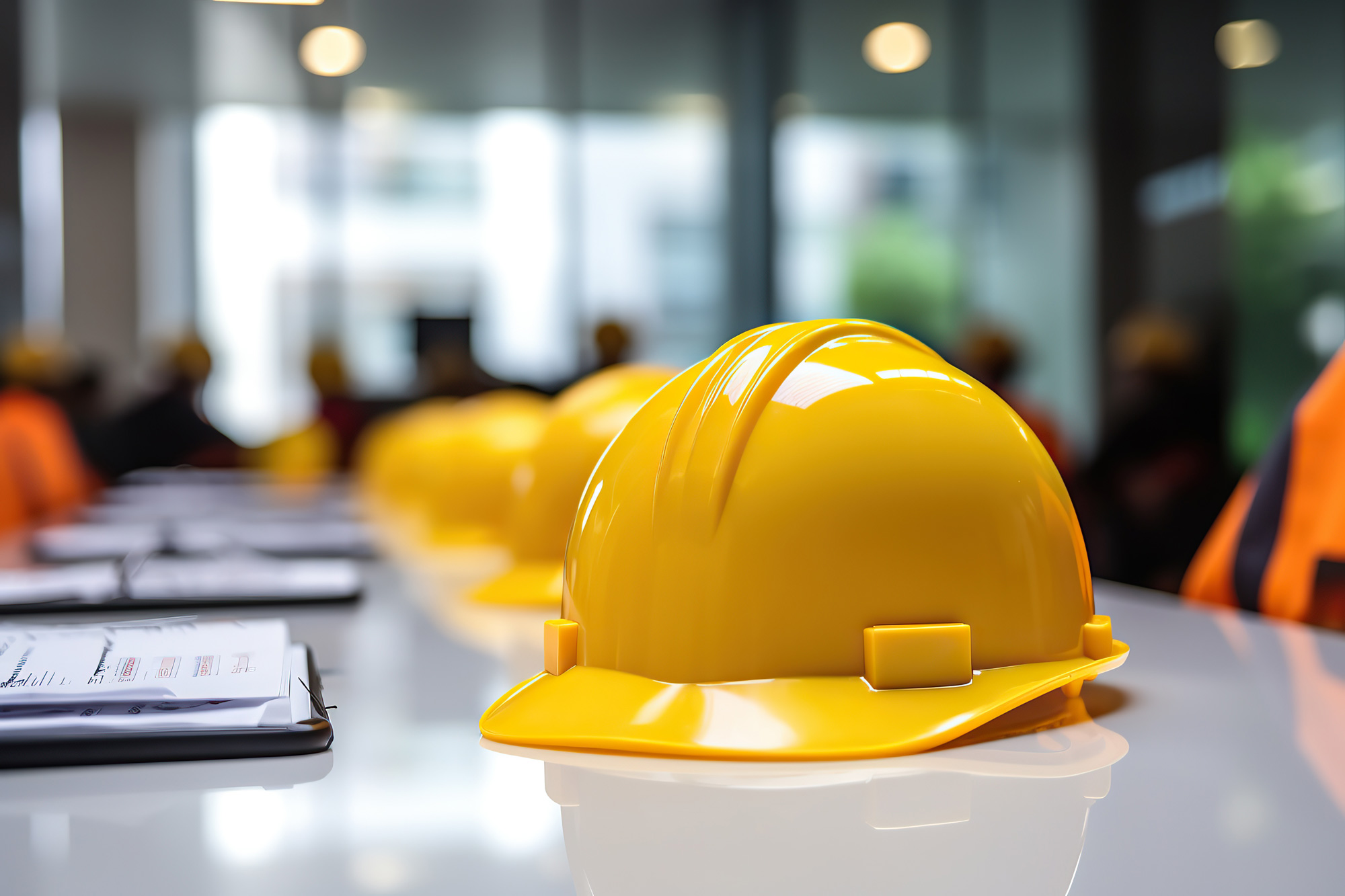 yellow-helmet-with-engineer-teams-meeting